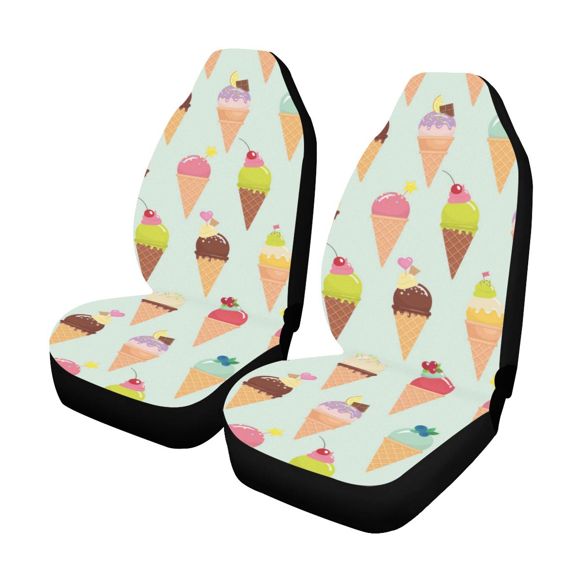 Ice Cream Pattern Print Design 03 Car Seat Covers (Set of 2)-JORJUNE.COM