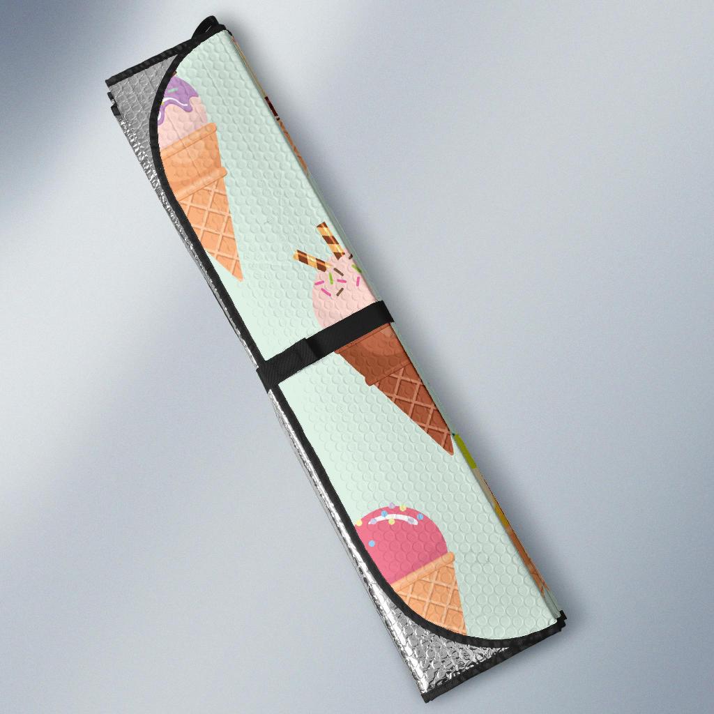 Ice Cream Pattern Print Design 03 Car Sun Shades-JORJUNE.COM