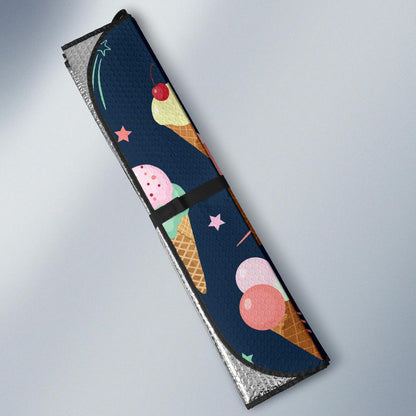 Ice Cream Pattern Print Design 04 Car Sun Shades-JORJUNE.COM