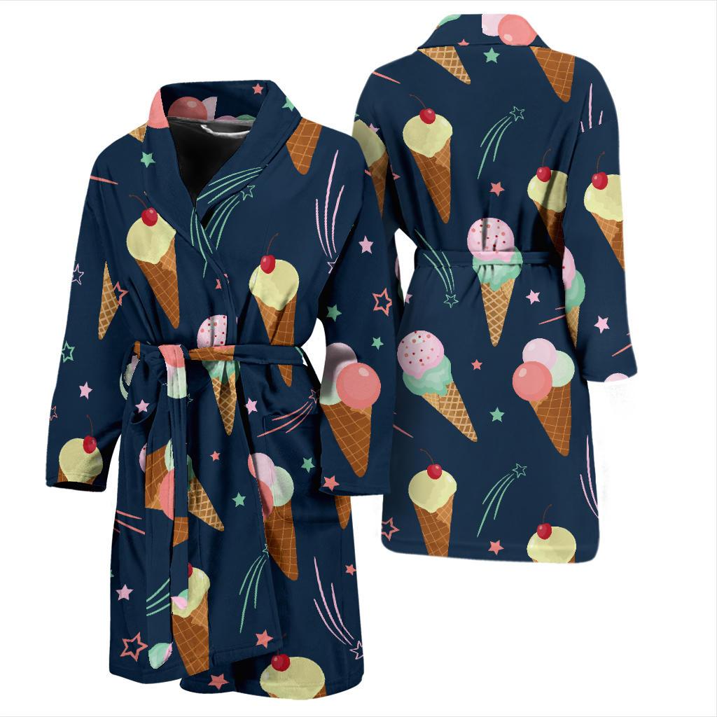 Ice Cream Pattern Print Design 04 Men Bathrobe-JORJUNE.COM