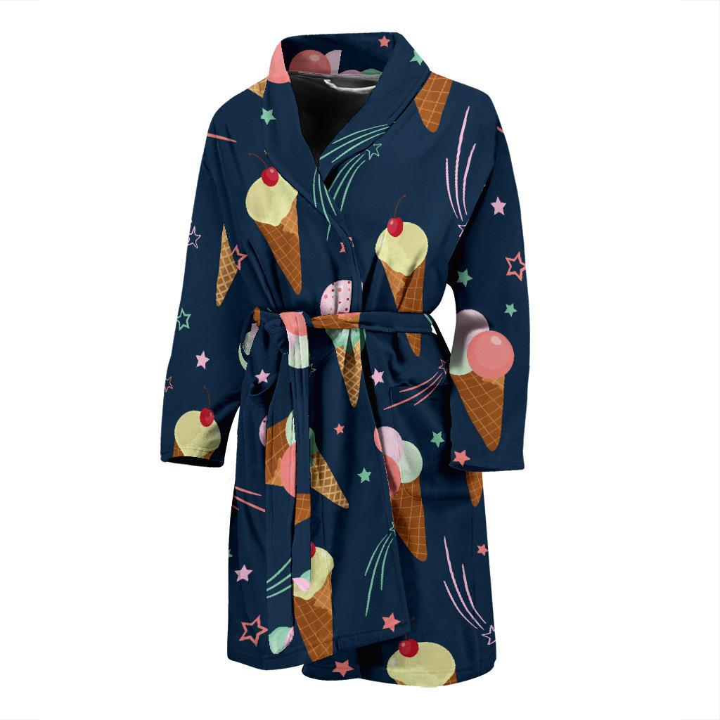 Ice Cream Pattern Print Design 04 Men Bathrobe-JORJUNE.COM