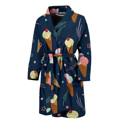 Ice Cream Pattern Print Design 04 Men Bathrobe-JORJUNE.COM