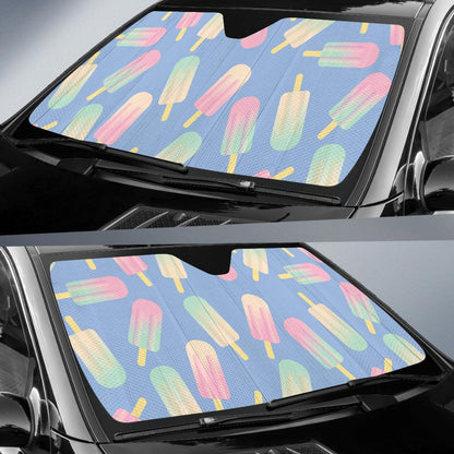 Ice Cream Pattern Print Design 05 Car Sun Shades-JORJUNE.COM