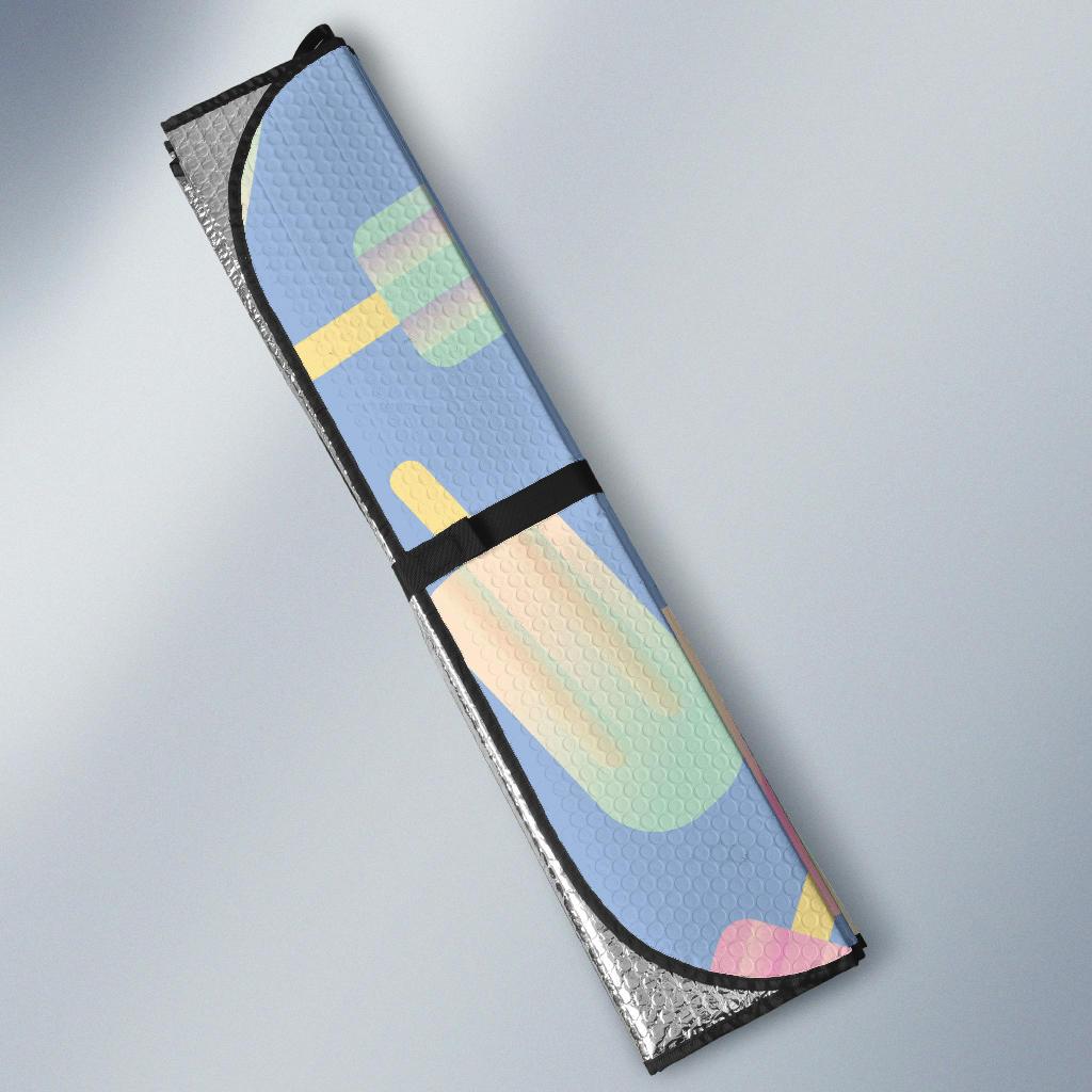 Ice Cream Pattern Print Design 05 Car Sun Shades-JORJUNE.COM
