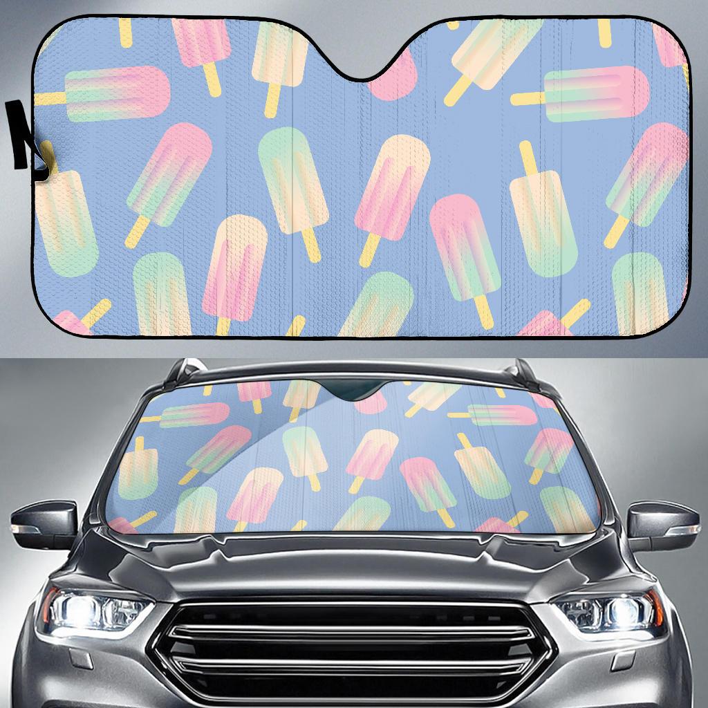 Ice Cream Pattern Print Design 05 Car Sun Shades-JORJUNE.COM