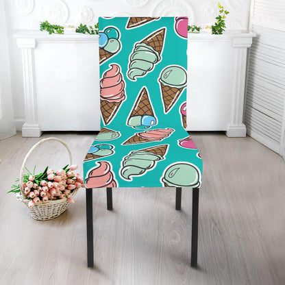 Ice Cream Pattern Print Design IC01 Dining Chair Slipcover-JORJUNE.COM