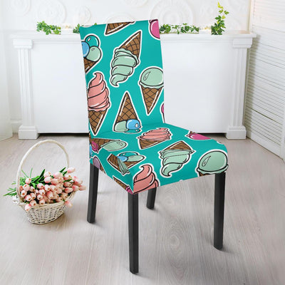 Ice Cream Pattern Print Design IC01 Dining Chair Slipcover-JORJUNE.COM