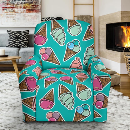 Ice Cream Pattern Print Design IC01 Recliner Slipcover-JORJUNE.COM