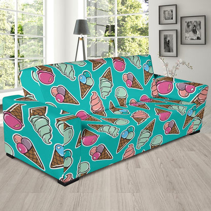 Ice Cream Pattern Print Design IC01 Sofa Slipcover-JORJUNE.COM