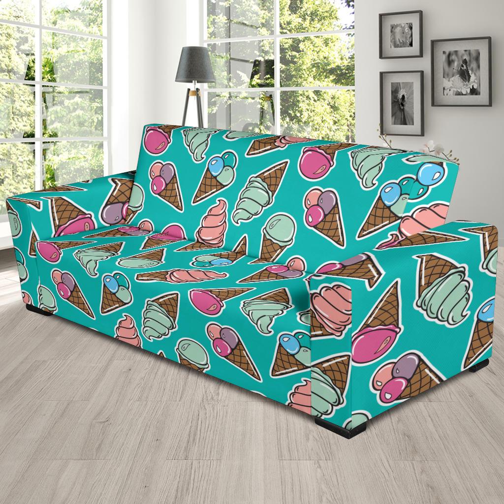 Ice Cream Pattern Print Design IC01 Sofa Slipcover-JORJUNE.COM