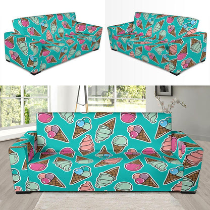 Ice Cream Pattern Print Design IC01 Sofa Slipcover-JORJUNE.COM