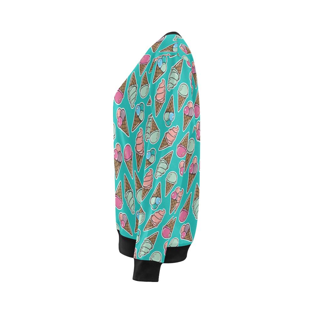 Ice Cream Pattern Print Design IC01 Women Long Sleeve Sweatshirt-JorJune