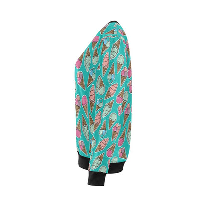 Ice Cream Pattern Print Design IC01 Women Long Sleeve Sweatshirt-JorJune