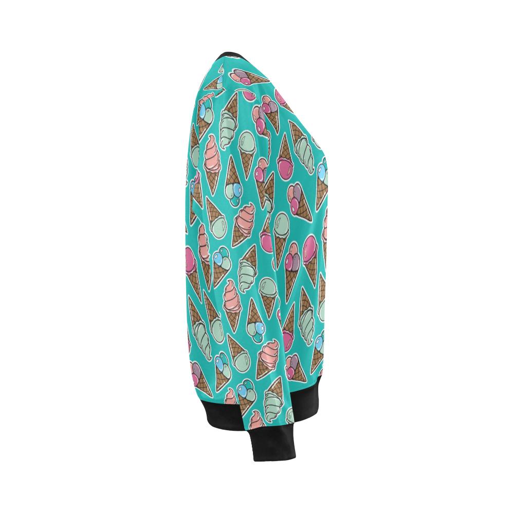 Ice Cream Pattern Print Design IC01 Women Long Sleeve Sweatshirt-JorJune