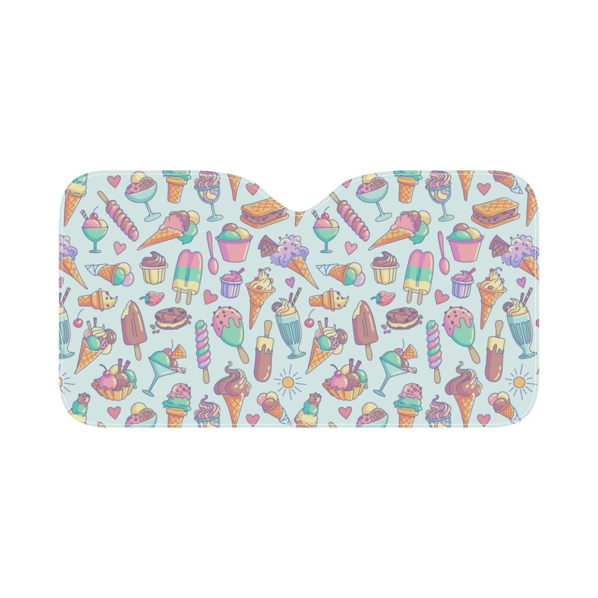 Ice Cream Pattern Print Design IC02 Car Sun Shade-JorJune