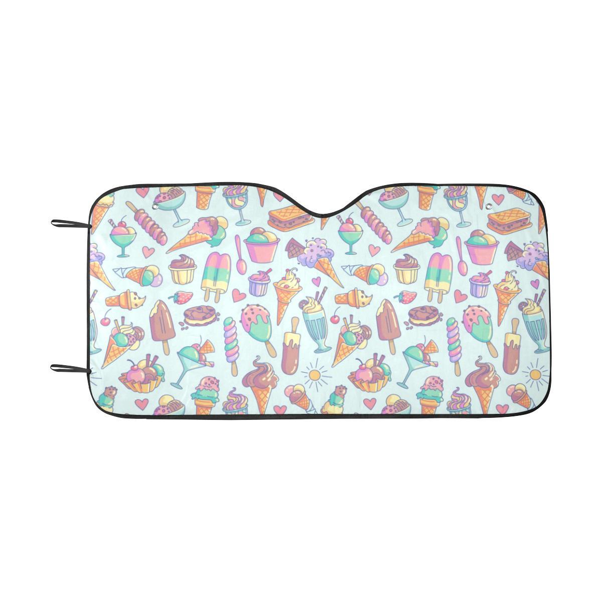 Ice Cream Pattern Print Design IC02 Car Sun Shade-JorJune