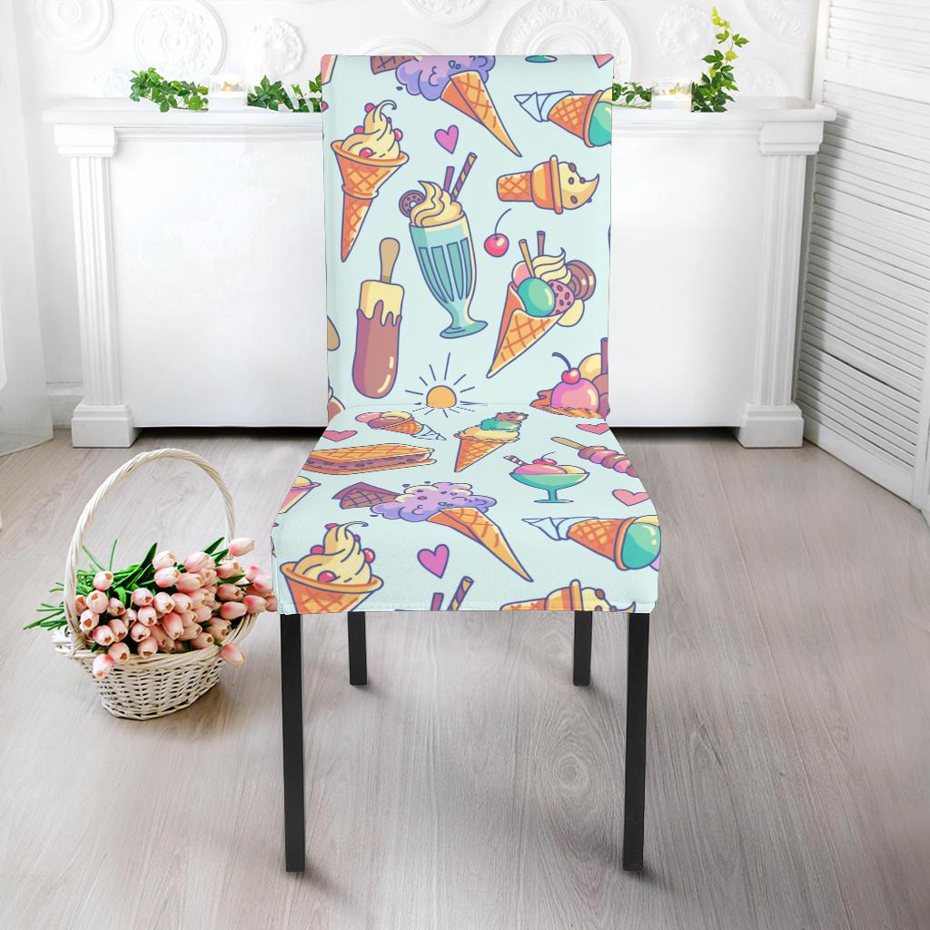 Ice Cream Pattern Print Design IC02 Dining Chair Slipcover-JORJUNE.COM
