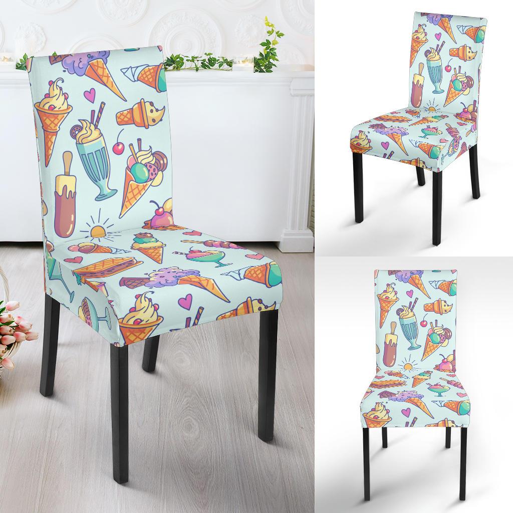 Ice Cream Pattern Print Design IC02 Dining Chair Slipcover-JORJUNE.COM