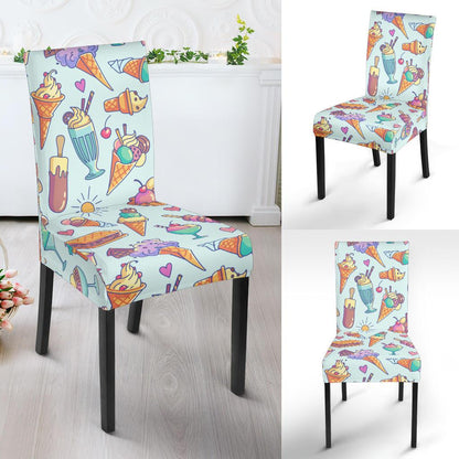 Ice Cream Pattern Print Design IC02 Dining Chair Slipcover-JORJUNE.COM