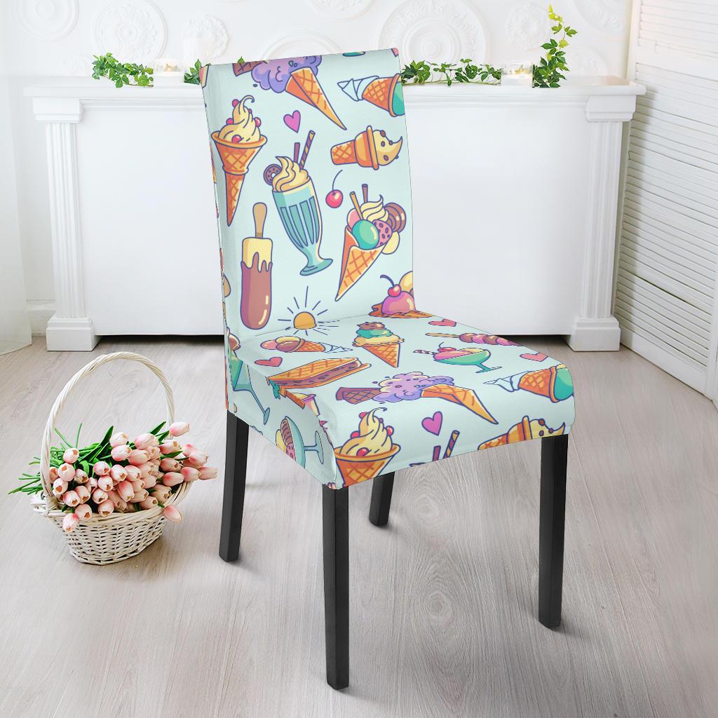 Ice Cream Pattern Print Design IC02 Dining Chair Slipcover-JORJUNE.COM