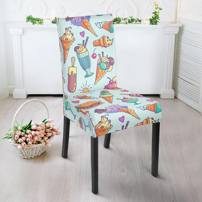 Ice Cream Pattern Print Design IC02 Dining Chair Slipcover-JORJUNE.COM