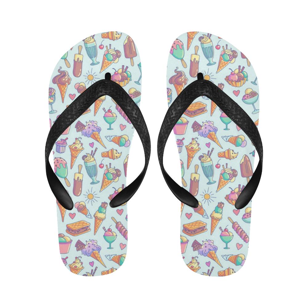 Ice Cream Pattern Print Design IC02 Flip Flops-JorJune