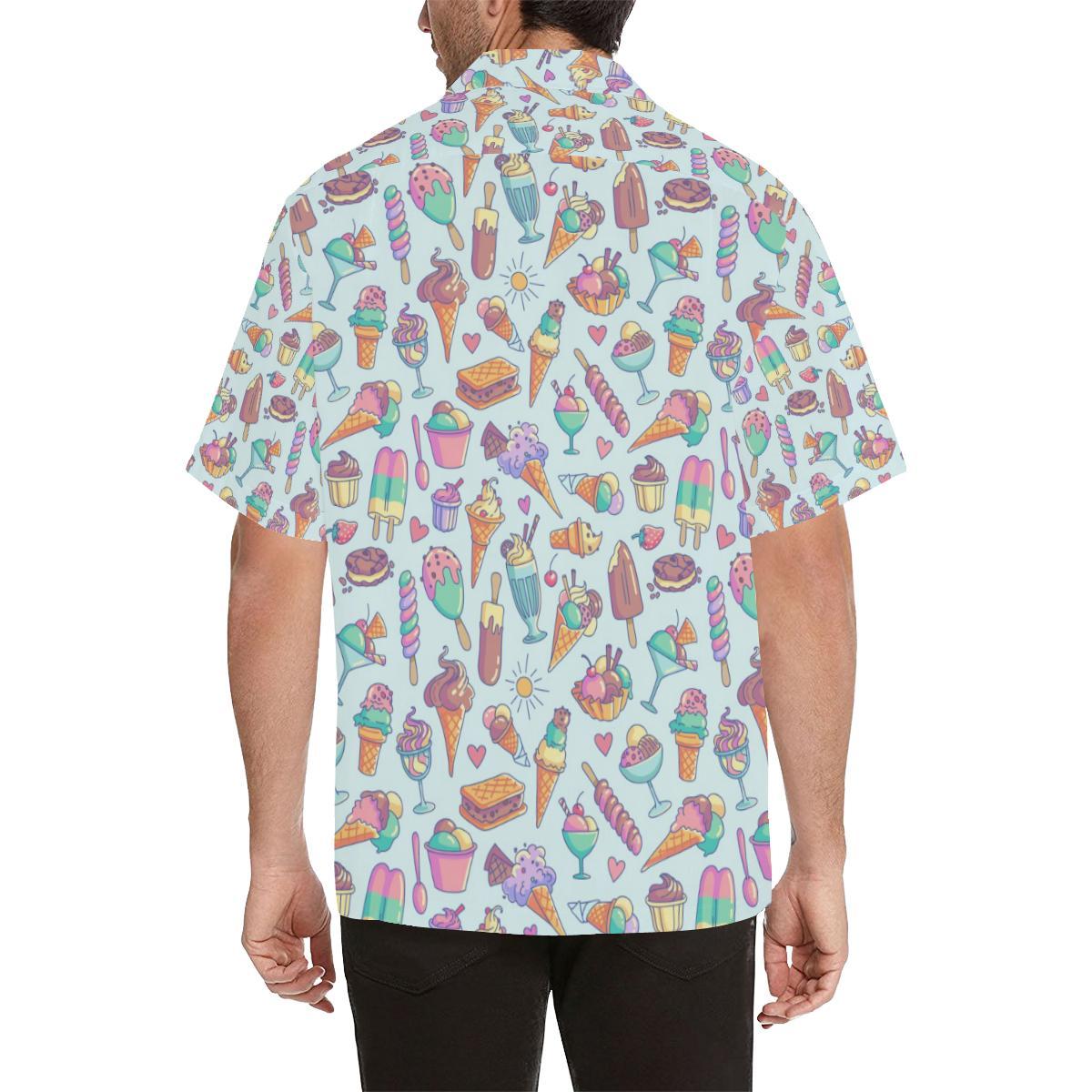 Ice Cream Pattern Print Design IC02 Men Hawaiian Shirt-JorJune