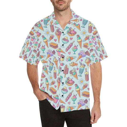 Ice Cream Pattern Print Design IC02 Men Hawaiian Shirt-JorJune