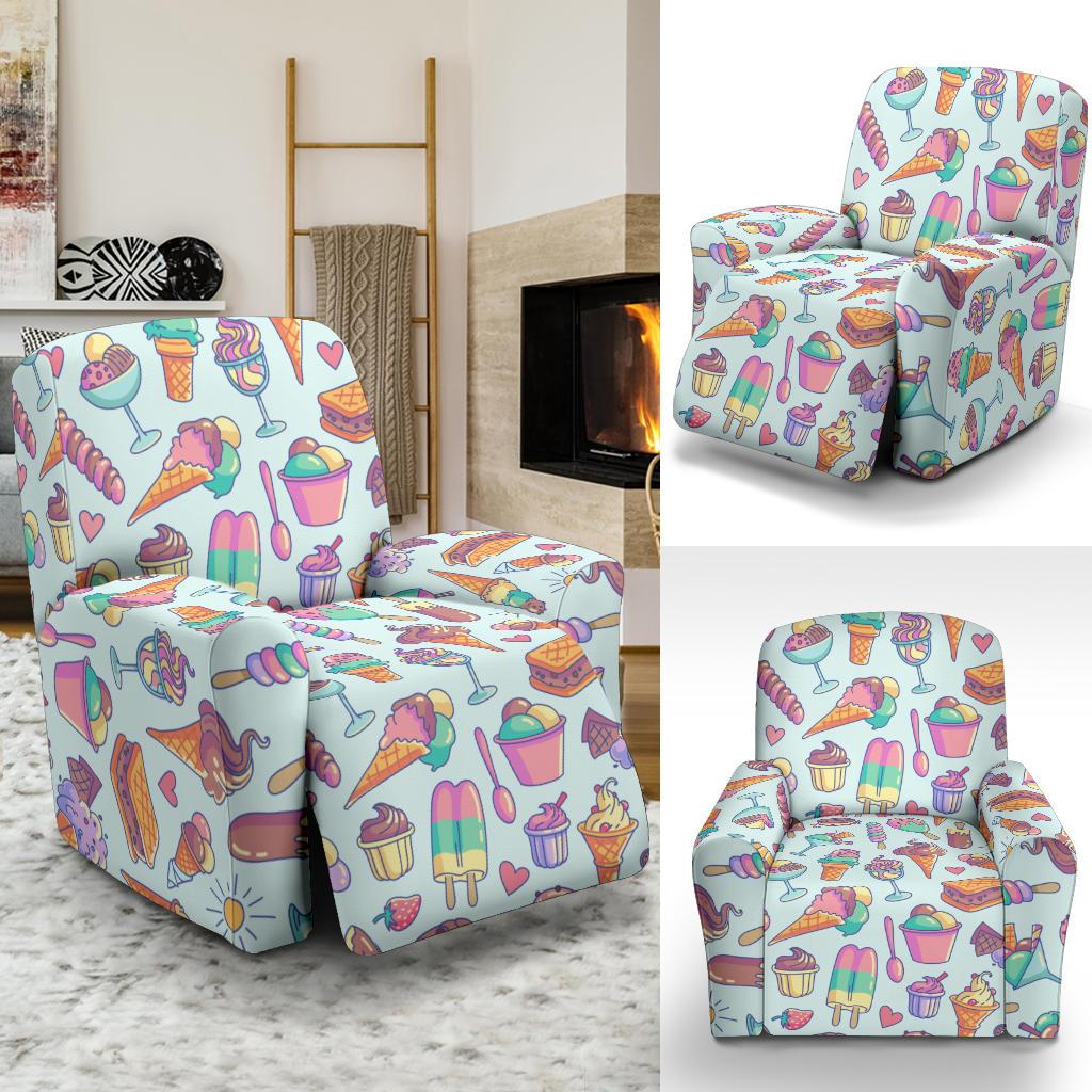 Ice Cream Pattern Print Design IC02 Recliner Slipcover-JORJUNE.COM