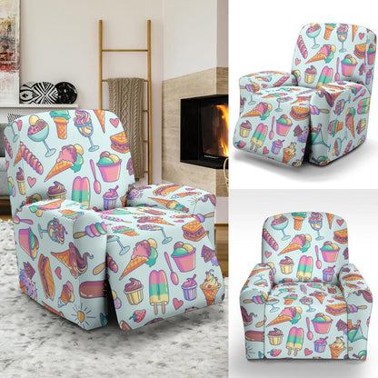 Ice Cream Pattern Print Design IC02 Recliner Slipcover-JORJUNE.COM