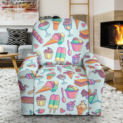 Ice Cream Pattern Print Design IC02 Recliner Slipcover-JORJUNE.COM