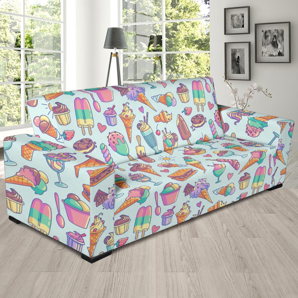 Ice Cream Pattern Print Design IC02 Sofa Slipcover-JORJUNE.COM