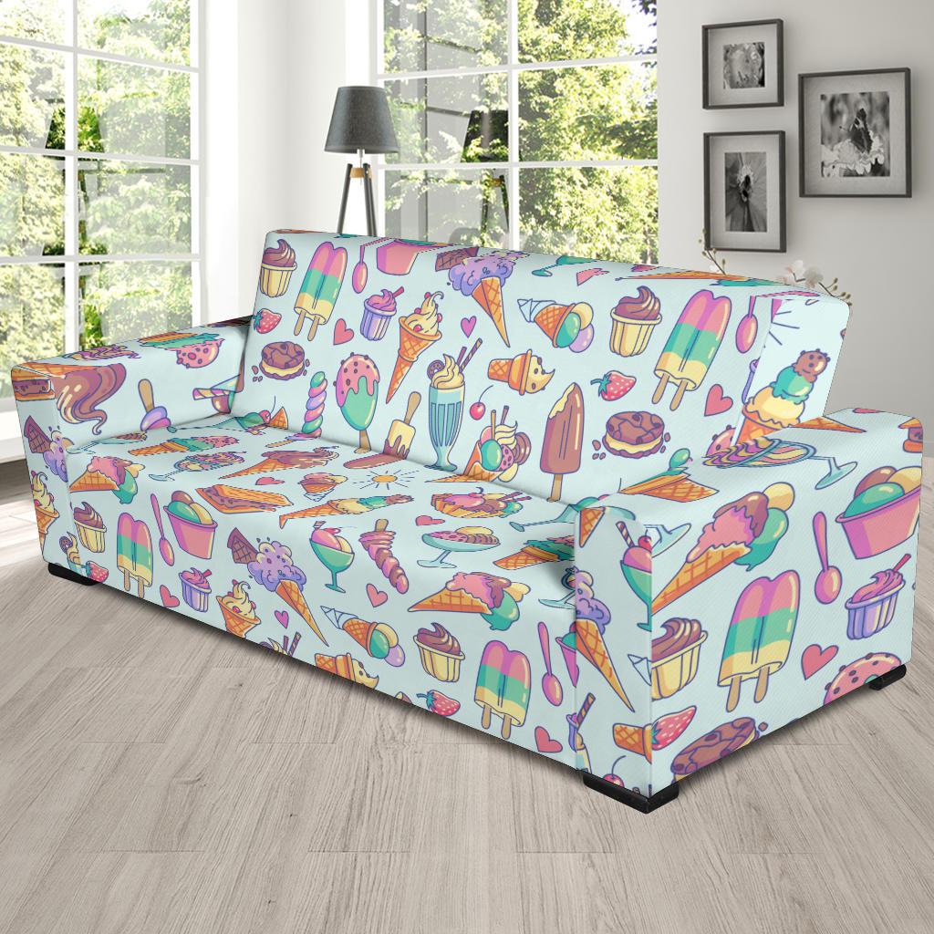 Ice Cream Pattern Print Design IC02 Sofa Slipcover-JORJUNE.COM