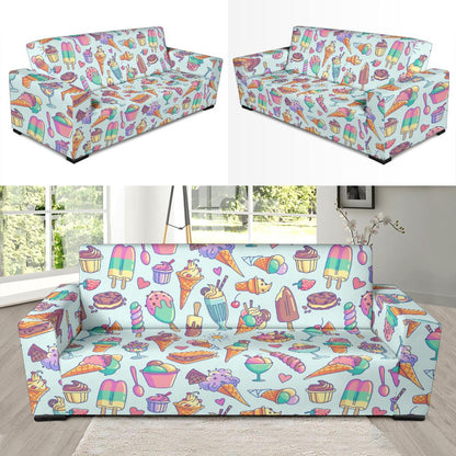 Ice Cream Pattern Print Design IC02 Sofa Slipcover-JORJUNE.COM