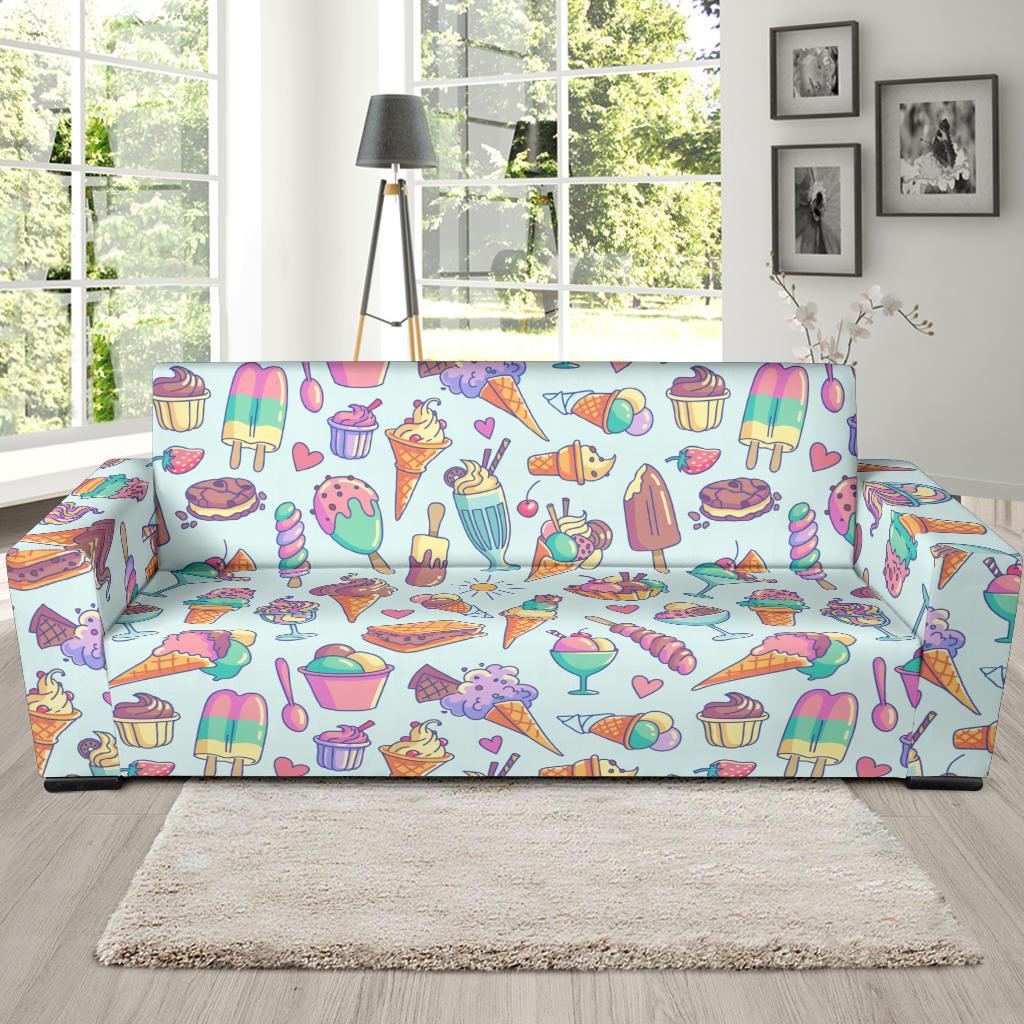 Ice Cream Pattern Print Design IC02 Sofa Slipcover-JORJUNE.COM