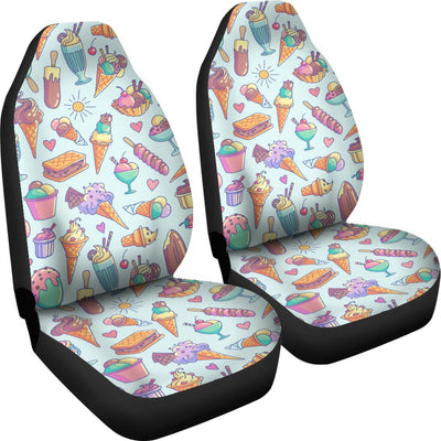 Ice Cream Pattern Print Design IC02 Universal Fit Car Seat Covers-JorJune