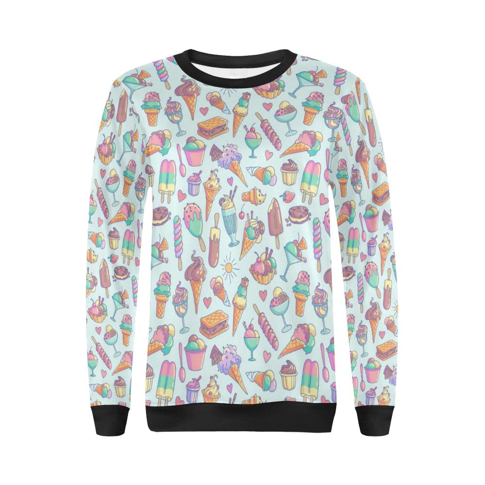 Ice Cream Pattern Print Design IC02 Women Long Sleeve Sweatshirt-JorJune
