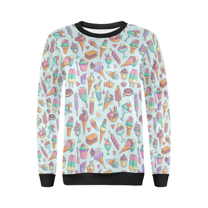 Ice Cream Pattern Print Design IC02 Women Long Sleeve Sweatshirt-JorJune