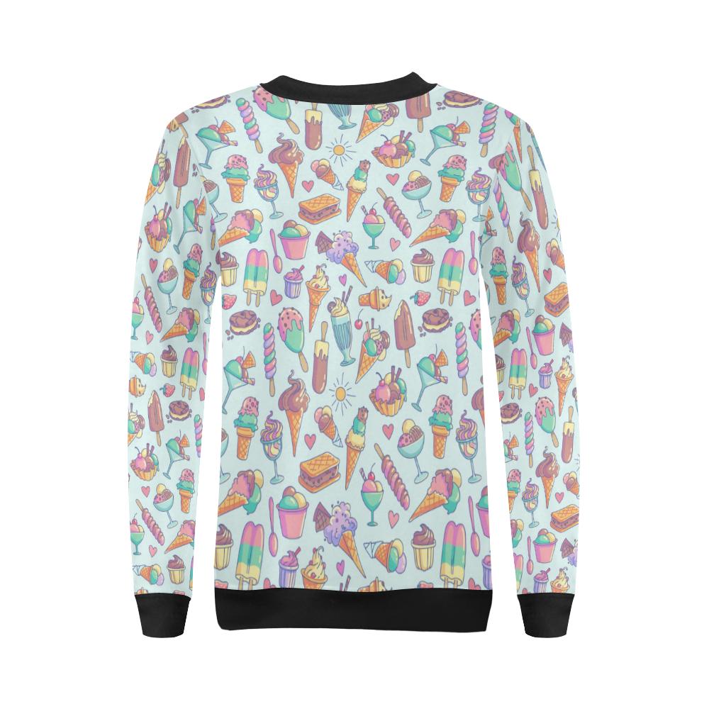 Ice Cream Pattern Print Design IC02 Women Long Sleeve Sweatshirt-JorJune