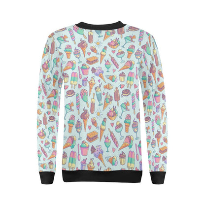 Ice Cream Pattern Print Design IC02 Women Long Sleeve Sweatshirt-JorJune