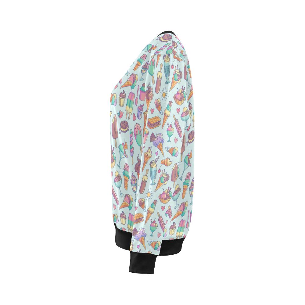 Ice Cream Pattern Print Design IC02 Women Long Sleeve Sweatshirt-JorJune