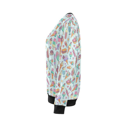 Ice Cream Pattern Print Design IC02 Women Long Sleeve Sweatshirt-JorJune