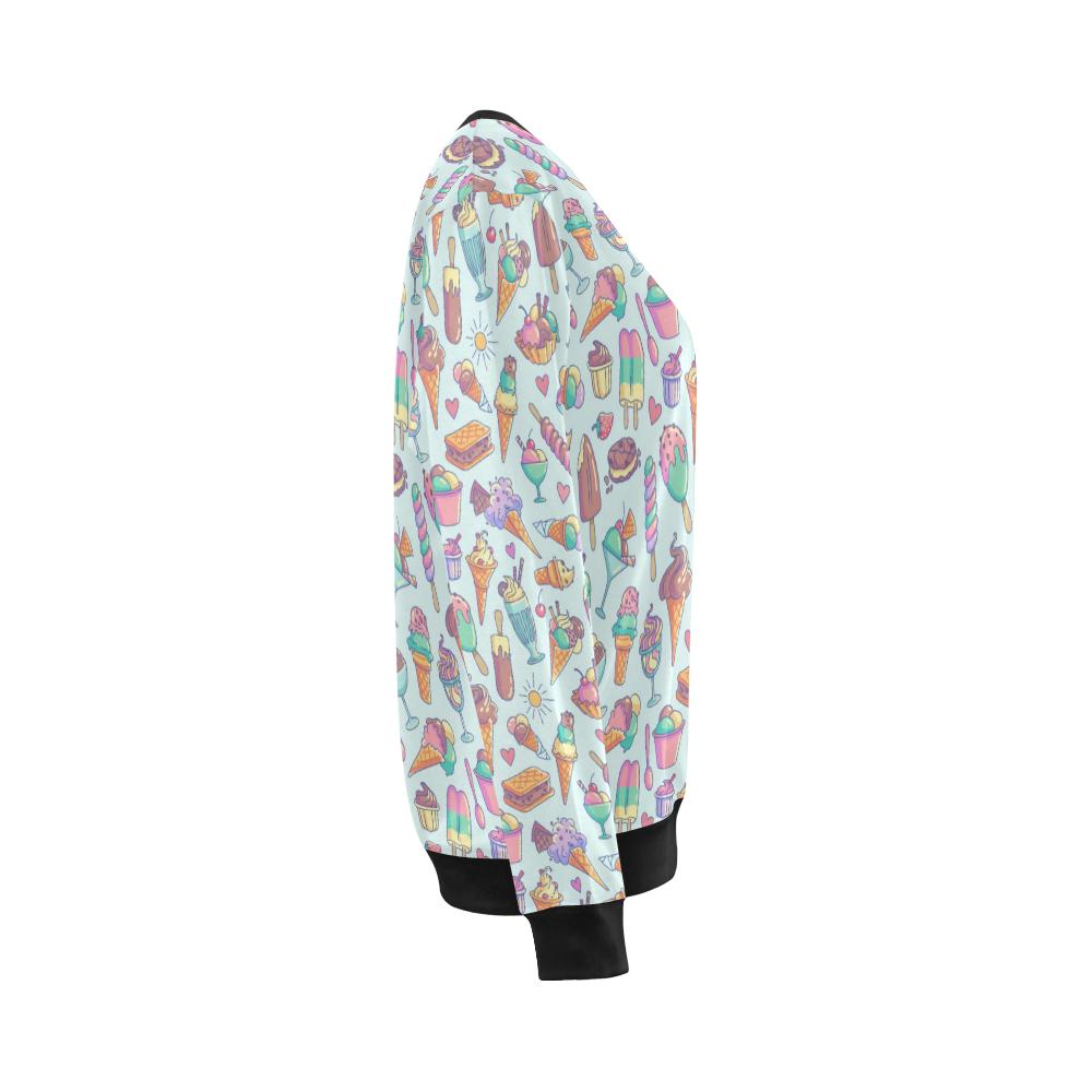 Ice Cream Pattern Print Design IC02 Women Long Sleeve Sweatshirt-JorJune