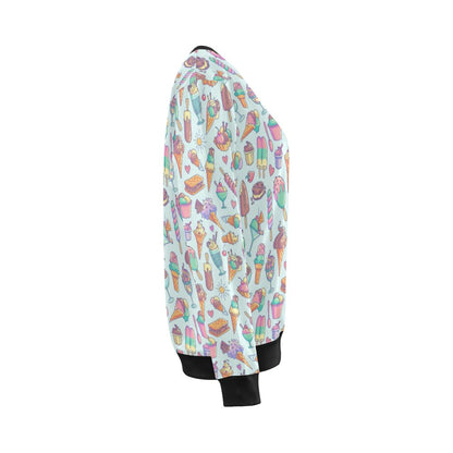 Ice Cream Pattern Print Design IC02 Women Long Sleeve Sweatshirt-JorJune