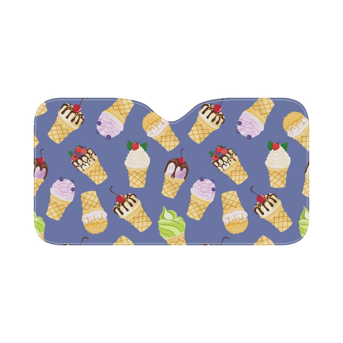 Ice Cream Pattern Print Design IC03 Car Sun Shade-JorJune
