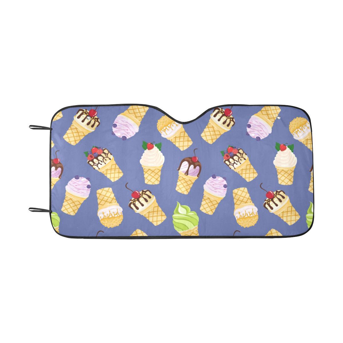 Ice Cream Pattern Print Design IC03 Car Sun Shade-JorJune