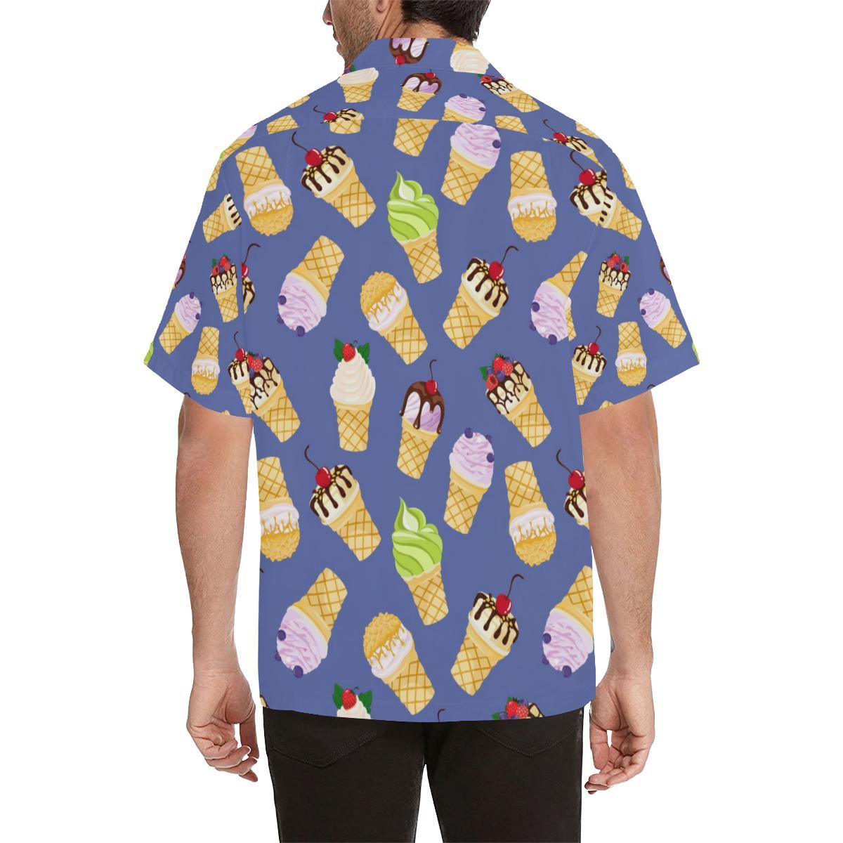Ice Cream Pattern Print Design IC03 Men Hawaiian Shirt-JorJune