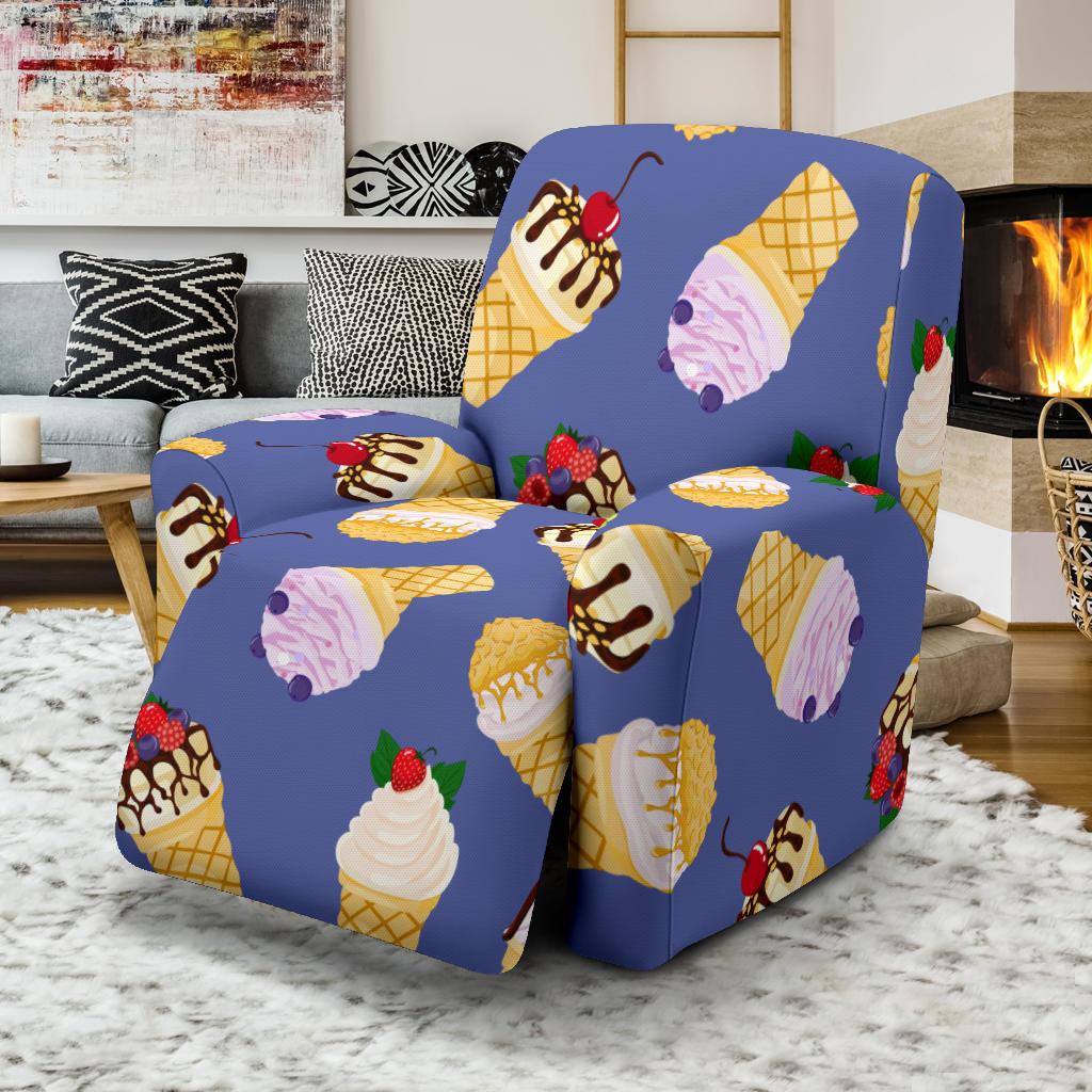 Ice Cream Pattern Print Design IC03 Recliner Slipcover-JORJUNE.COM
