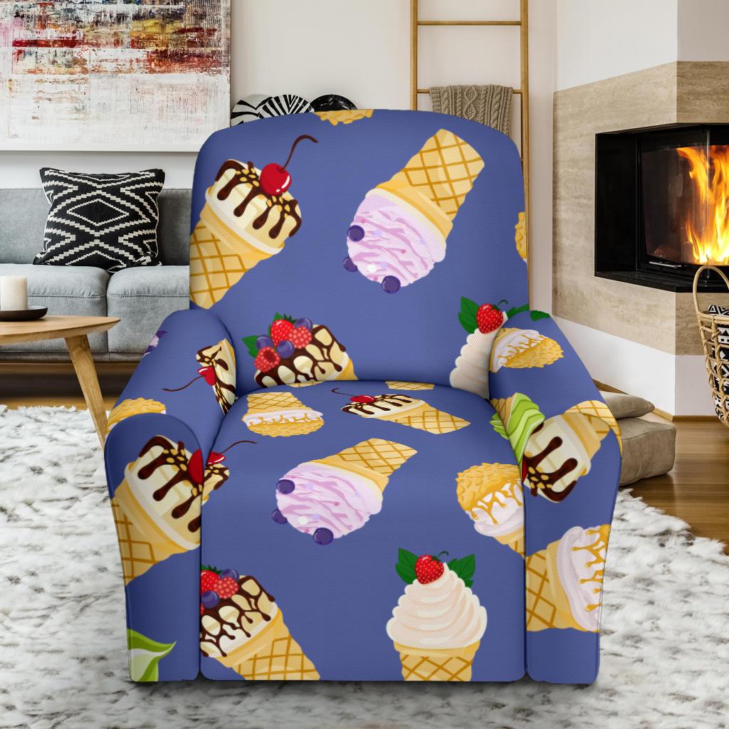 Ice Cream Pattern Print Design IC03 Recliner Slipcover-JORJUNE.COM