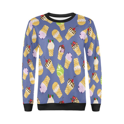 Ice Cream Pattern Print Design IC03 Women Long Sleeve Sweatshirt-JorJune